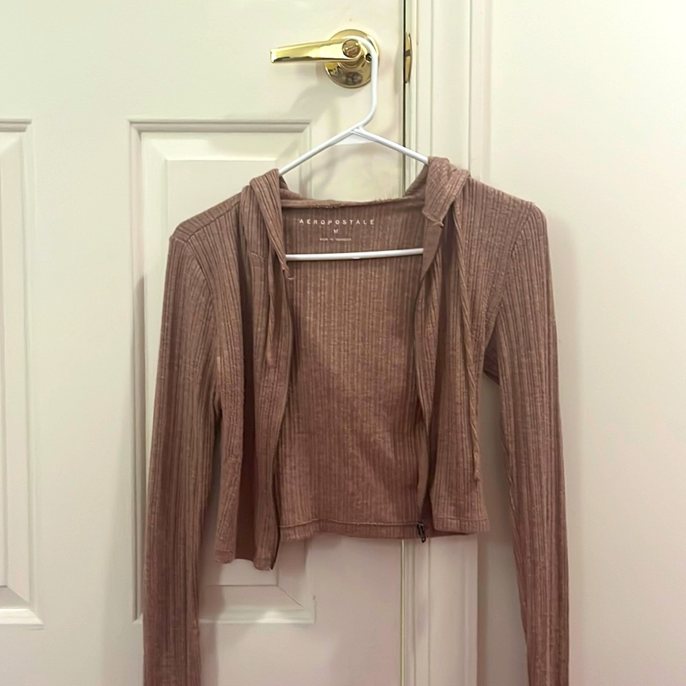 Cropped Aeropostale M Zip Up Hoodie